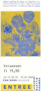 billet d'entre au muse Van Gogh